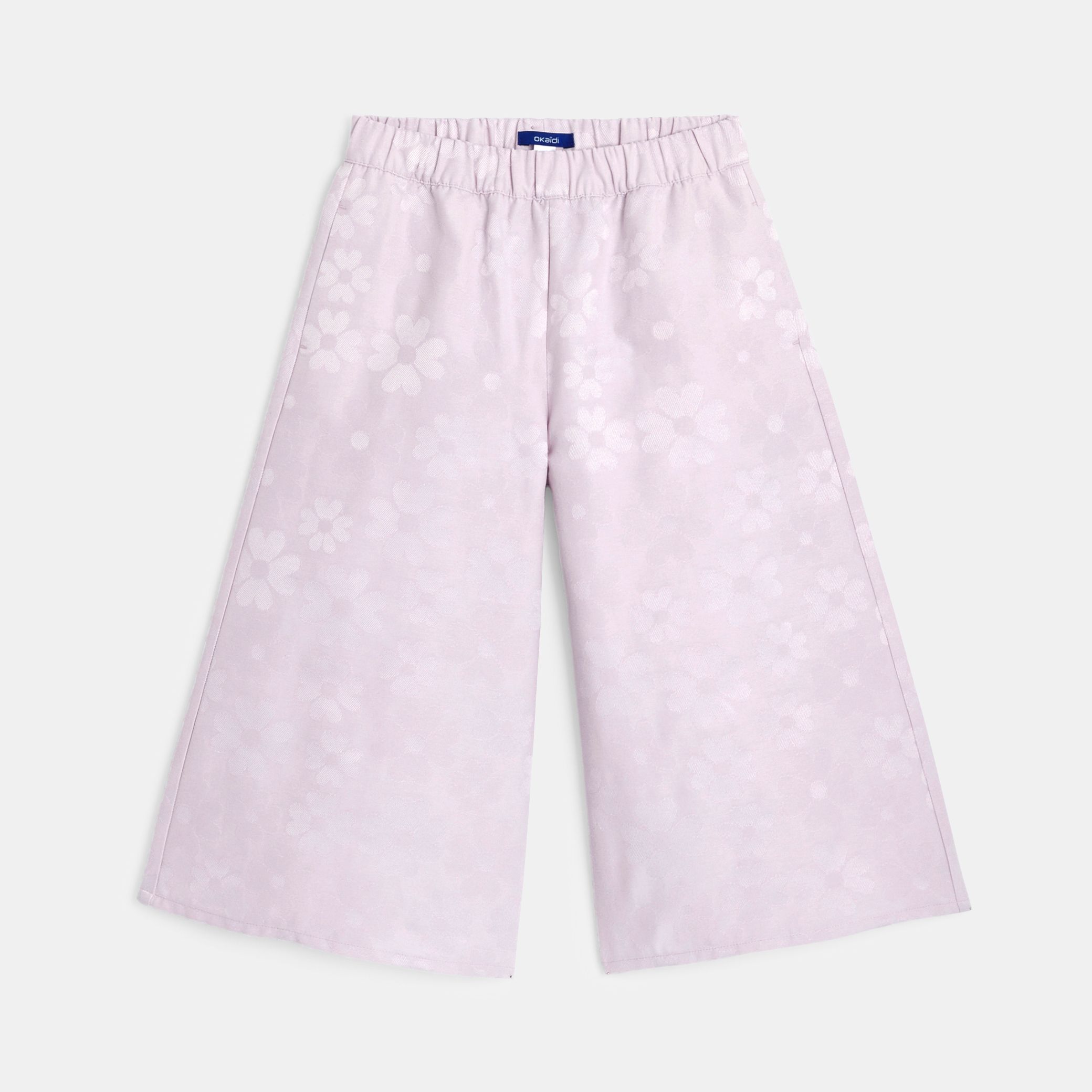 Quần ống rộng jacquard họa tiết cho bé gái